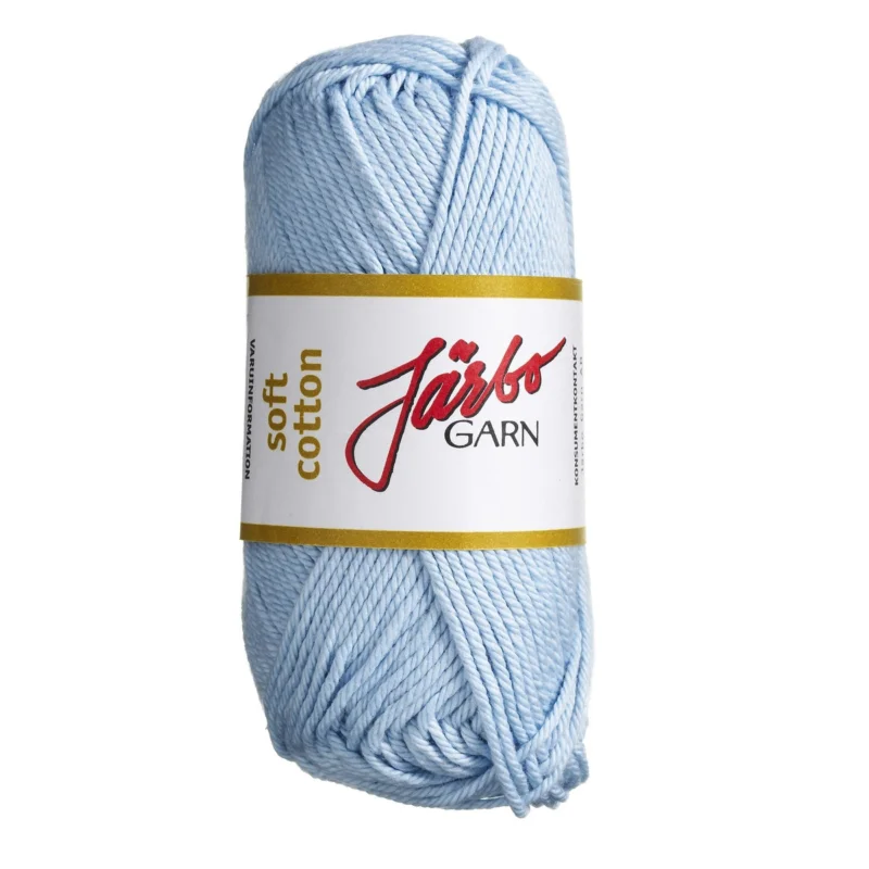 Garn Järbo Soft Cotton 50g ljusblå – 8849 Paled blue Premium