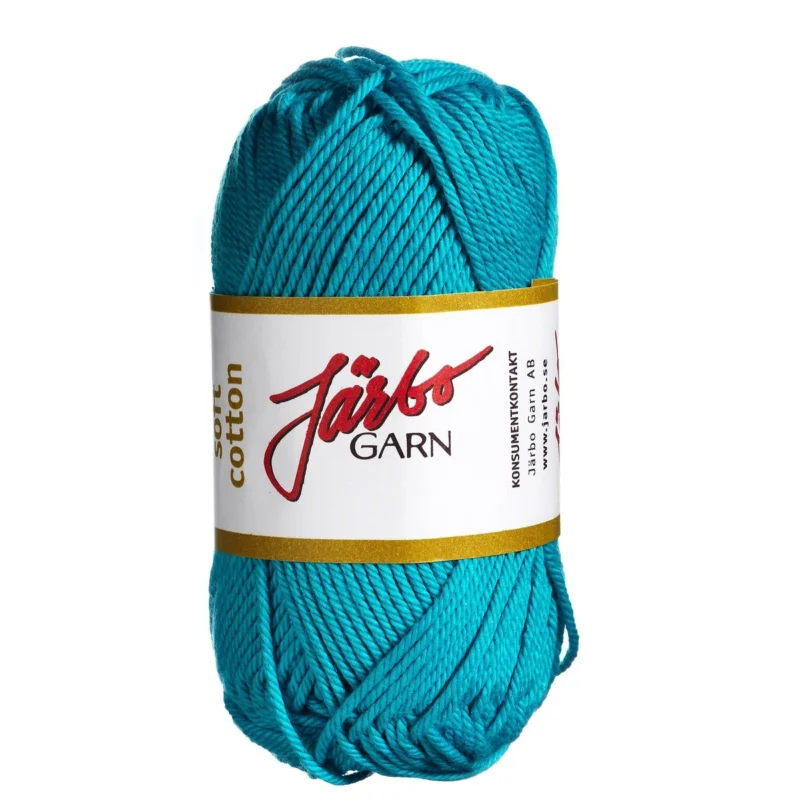 Garn Järbo Soft Cotton 50g turkos – 8846 Strong turquoise Utförsäljning