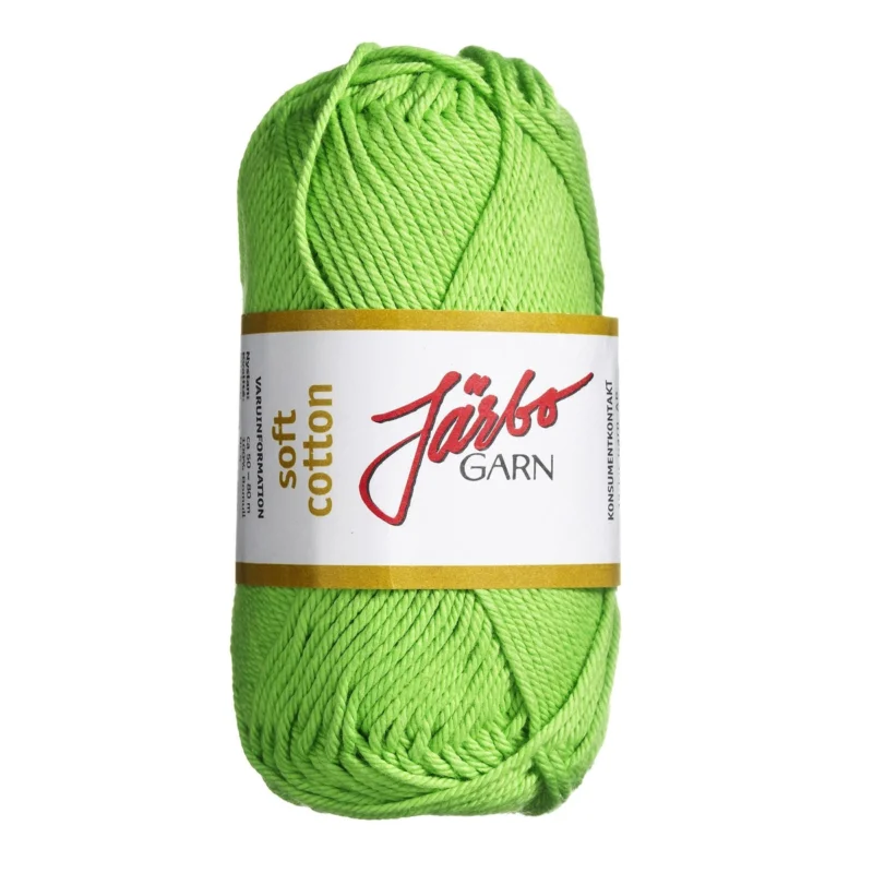 I lager Garn Järbo Soft Cotton 50g ljusgrön – 8847 Lime
