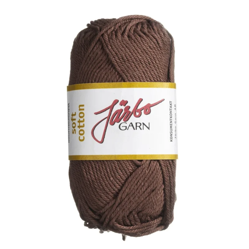 Snabb leverans Garn Järbo Soft Cotton 50g brun – 8843 Mocca brown