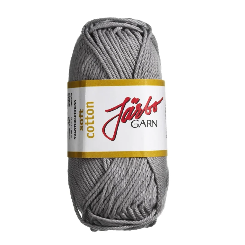 Garn Järbo Soft Cotton 50g grå – 8836 Stone grey Expressleverans