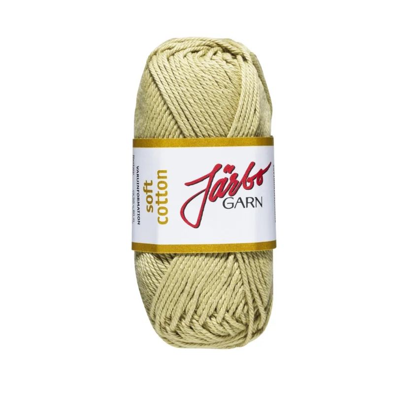 I lager Garn Järbo Soft Cotton 50g khakigrön – 8863 Olive green