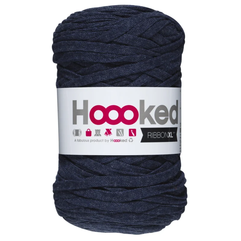 Expressleverans Hooked Ribbon XL garn 250g mörk jeansblå – RXLSP8 Riverside jeans