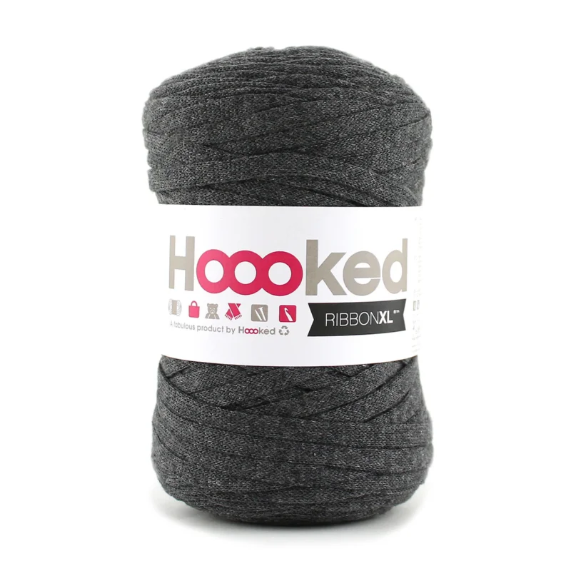 Hooked Ribbon XL garn 250g mörkgrå – RXL49 Charcoal anthracite Populärt val