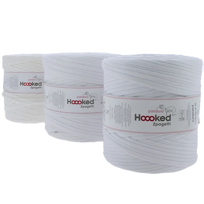Sista chansen Hoooked Zpagetti Medium trikågarn 900 g vit – White shades ZP005-1, pris per styck