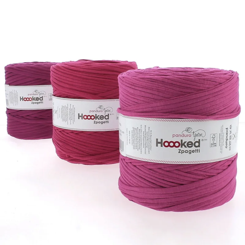 Hoooked Zpagetti Medium trikågarn 900 g cerise – Super Pink shades ZP005-04, pris per styck Nedsatt pris