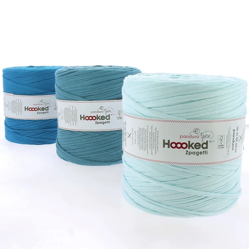 Handla nu Hoooked Zpagetti Medium trikågarn 900 g turkos – Turqoise/Aqua shades ZP005-21, pris per styck