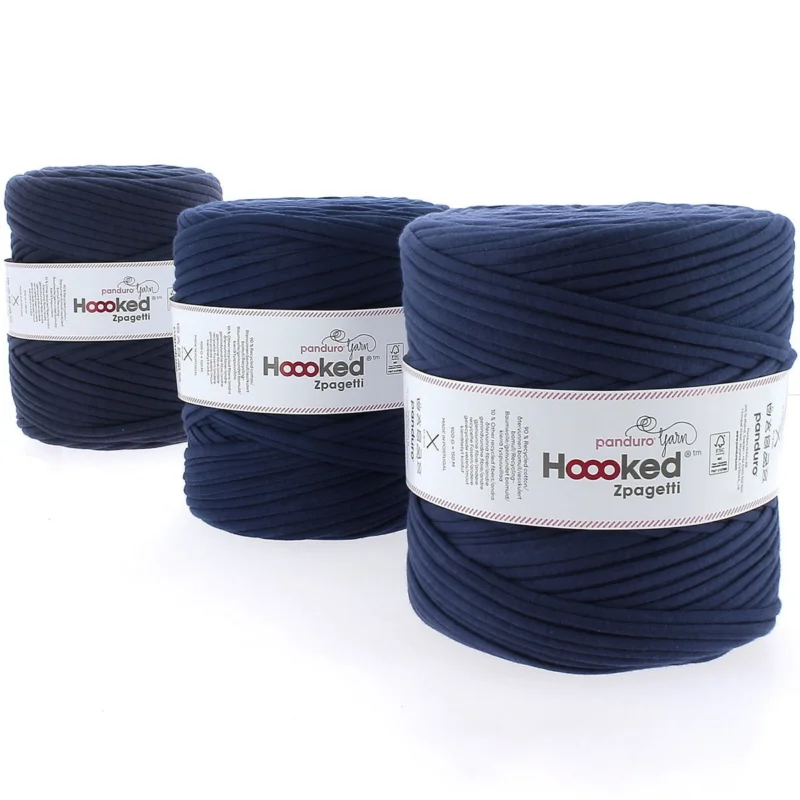 Expressleverans Hoooked Zpagetti Medium trikågarn 900 g mörkblå – Marine Blue shades ZP005-16, pris per styck