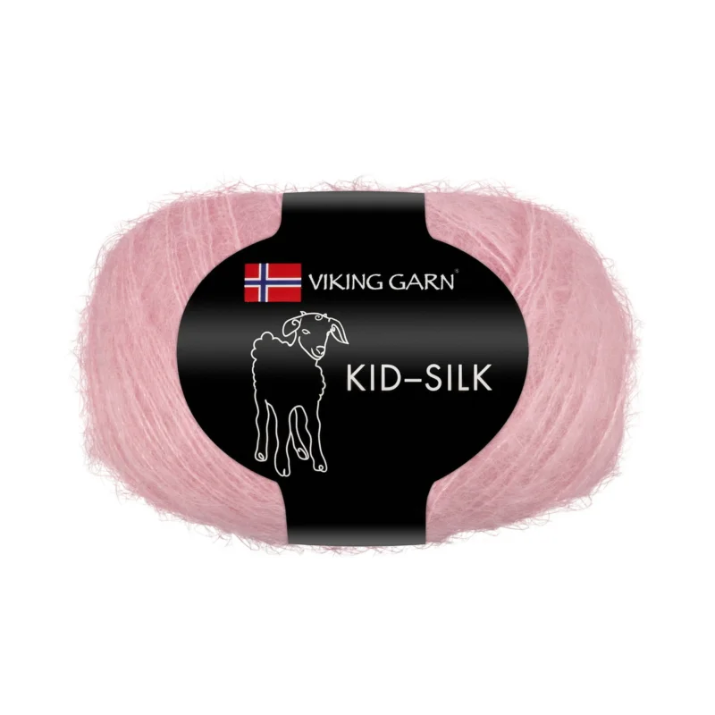 Viking Garn Kid-Silk 25g rosa 364 Fri frakt