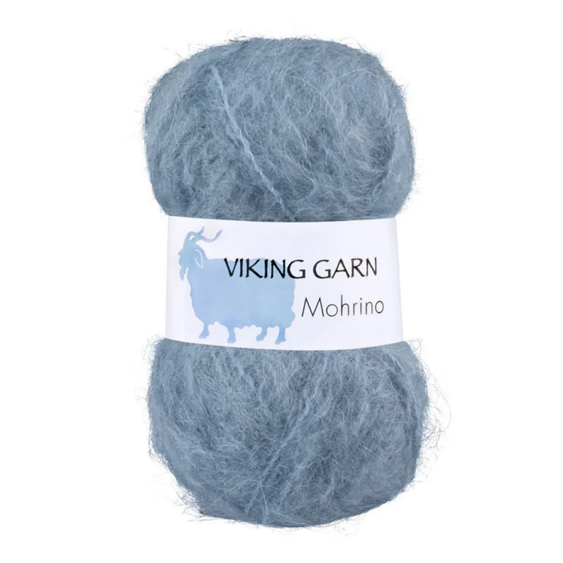 Extra rabatt Viking Garn Mohrino 50g ljust gråblå 521