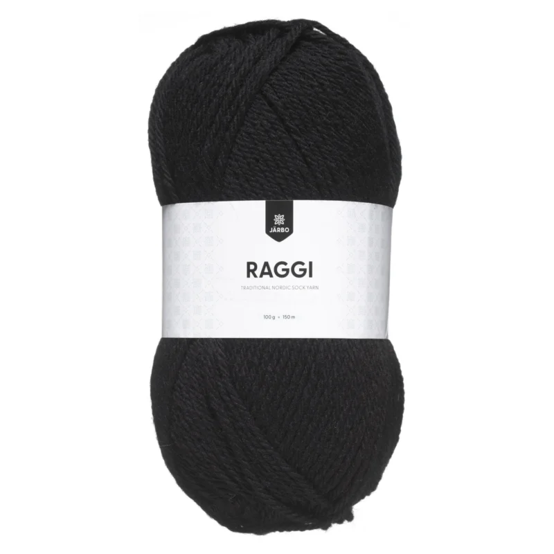 Begränsat erbjudande Garn Järbo Raggi 100g svart – Charcoal black 1558