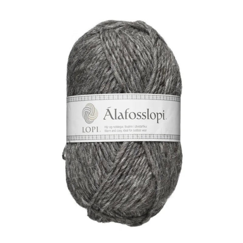 I lager Garn Istex Alafosslopi 100g musgrå – 0057 Grey heather