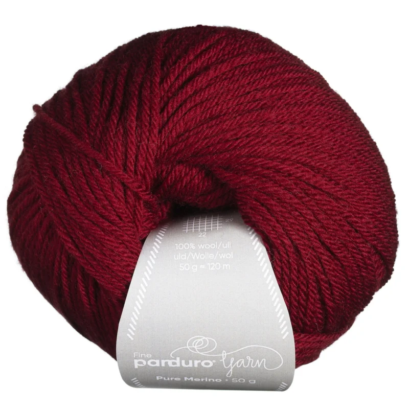 Garn Pure Merino 50g mörkröd Rabatter