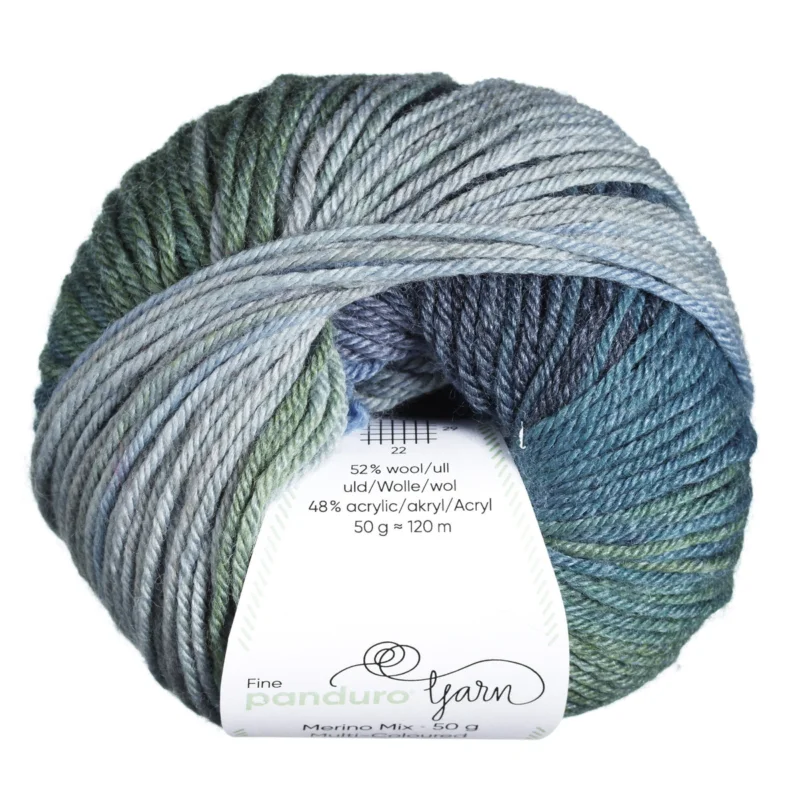 Sista chansen Garn Merino Mix Multi-Coloured 50g blå