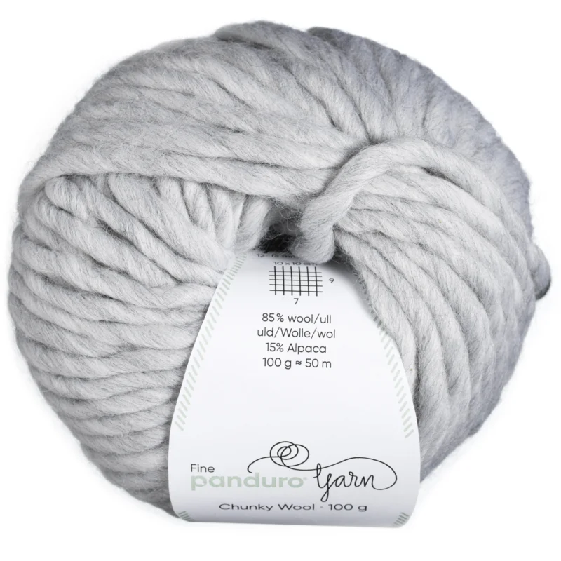 Garn Chunky Wool 100g ljusgrå Populärt val