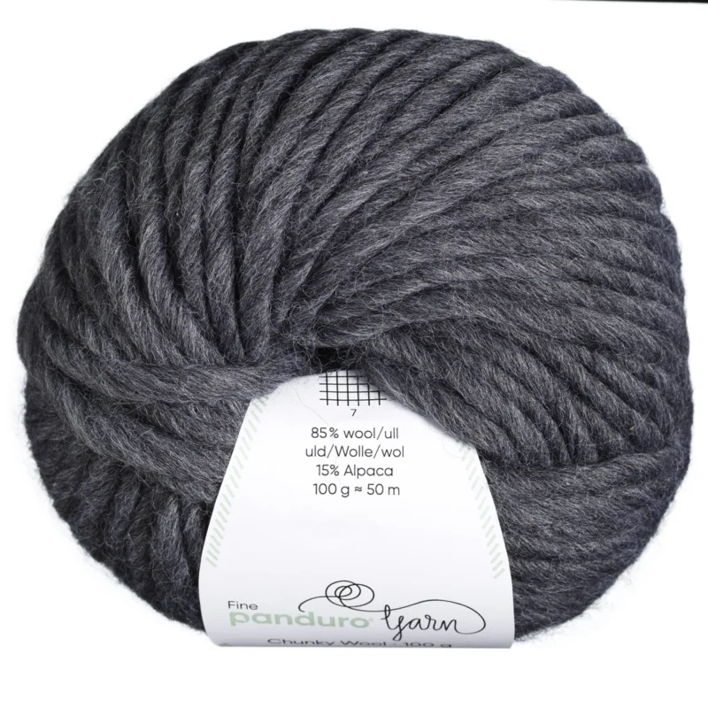 Garn Chunky Wool 100g antracit Sista chansen