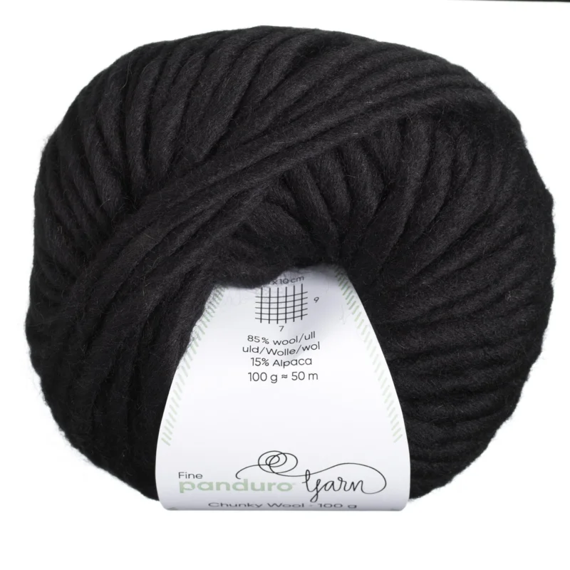 Bästa pris Garn Chunky Wool 100g svart