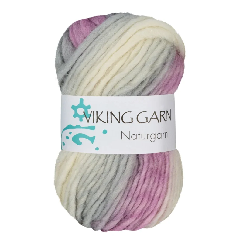 Expressleverans Viking Naturgarn 50g rosa/grå 677