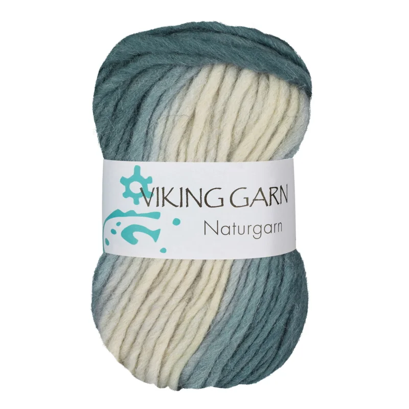 Viking Naturgarn 50g vit/blå 612 Snabb frakt