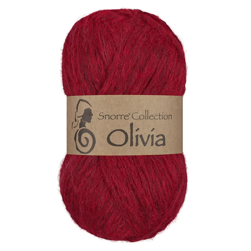 Expressleverans Viking Garn Olivia 50g mörkröd