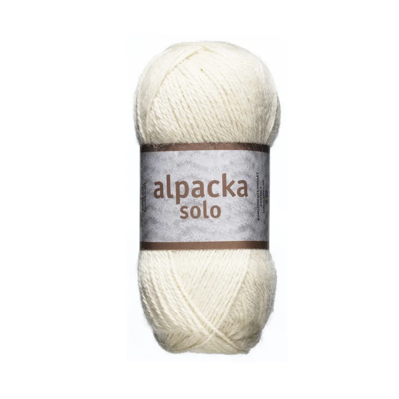 Sista chansen Ullgarn Järbo Alpacka Solo 50g benvit – 29101 Eggshell white