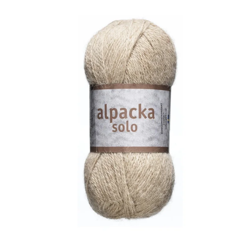 Snabb leverans Ullgarn Järbo Alpacka Solo 50g kamel – 29103 Camel