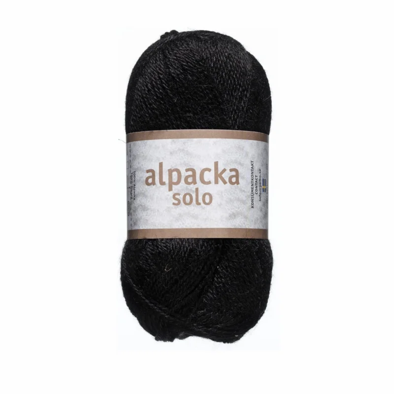 Utförsäljning Ullgarn Järbo Alpacka Solo 50g svart – 29108 Licorice black