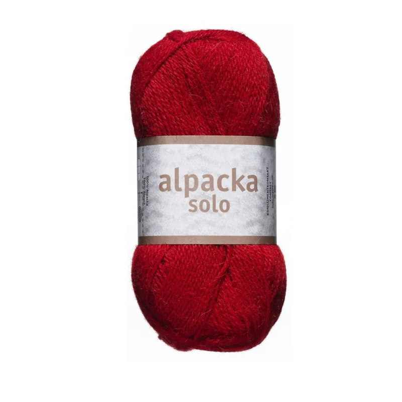 Ullgarn Järbo Alpacka Solo 50g röd – 29109 Lingonberry red Premium