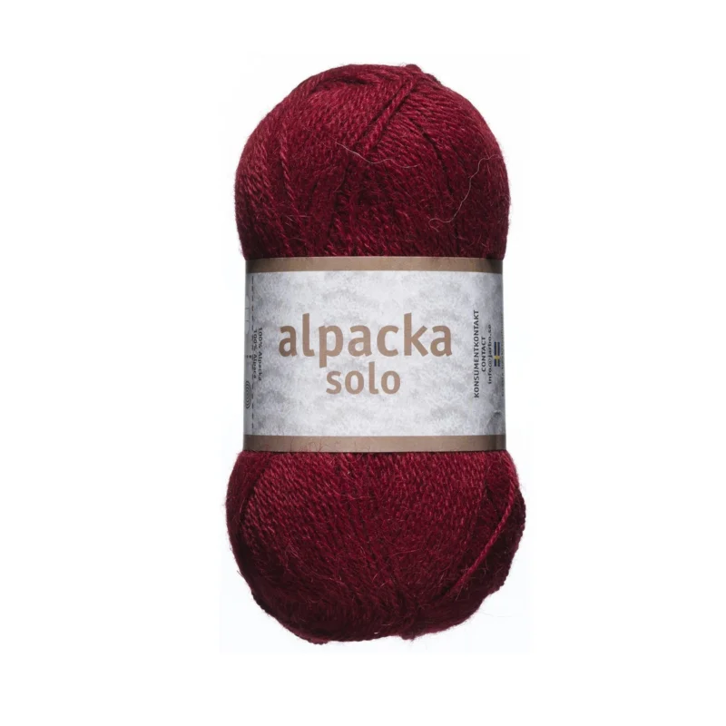 Premium Ullgarn Järbo Alpacka Solo 50g vinröd – 29110 Maroon red