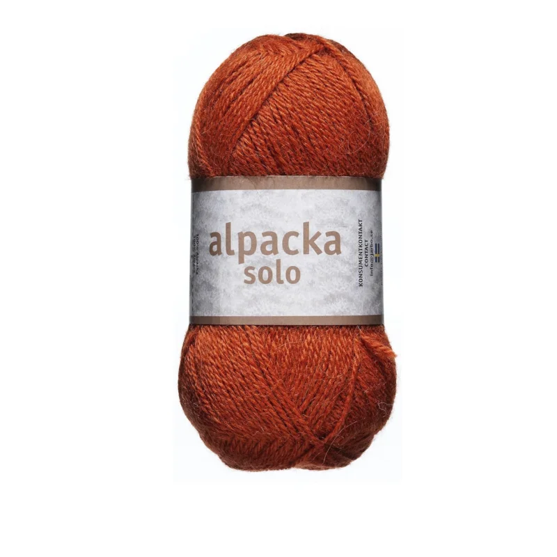 Extra rabatt Ullgarn Järbo Alpacka Solo 50g rost – 29117 Rust orange