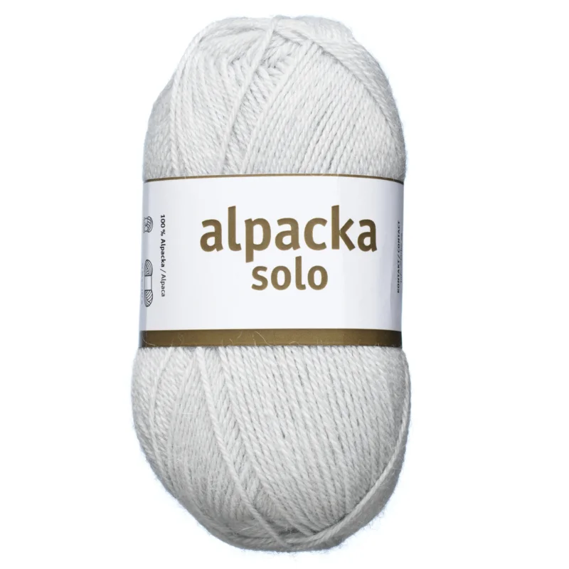Ullgarn Järbo Alpacka Solo 50g silvergrå – 29129 Silver grey Rabatter