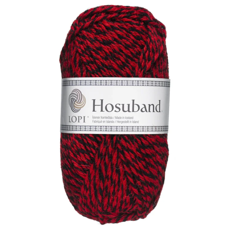 Endast idag Garn Istex Hosuband 100g röd/svart – Red-black 0225
