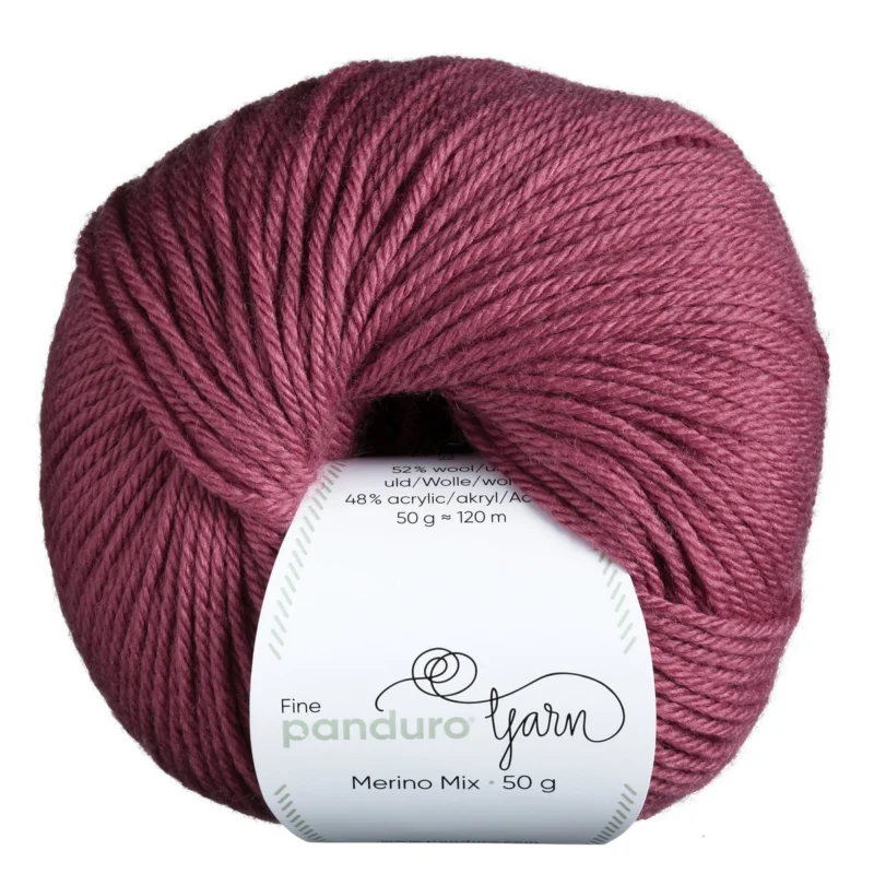 Garn Merino Mix 50g mörkrosa Billig
