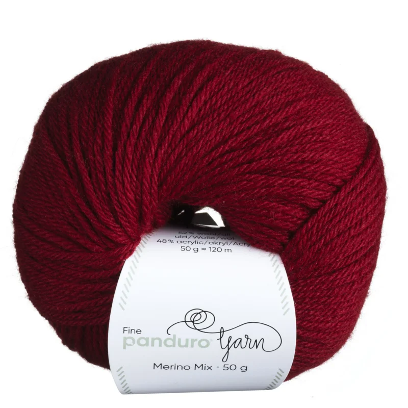 I lager Garn Merino Mix 50g mörkröd