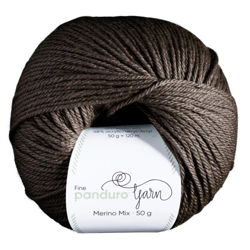 Handla nu Garn Merino Mix 50g brun