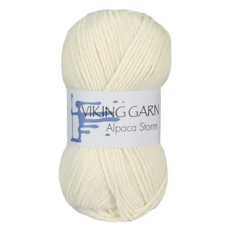 Viking Garn Alpaca Storm 50g naturvit 502 Snabb frakt
