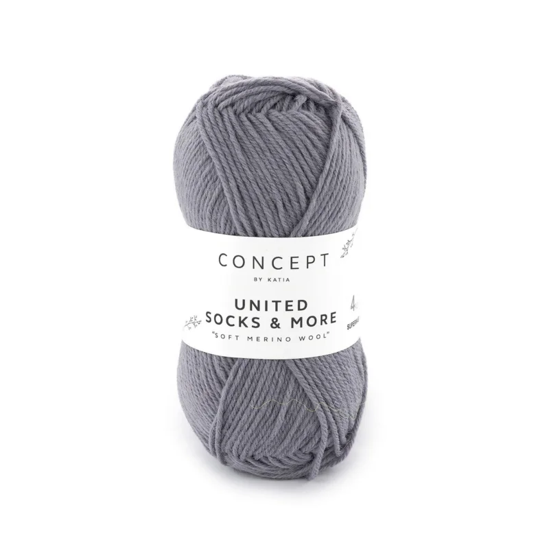 Garn United Socks 25g mellangrå Fynd
