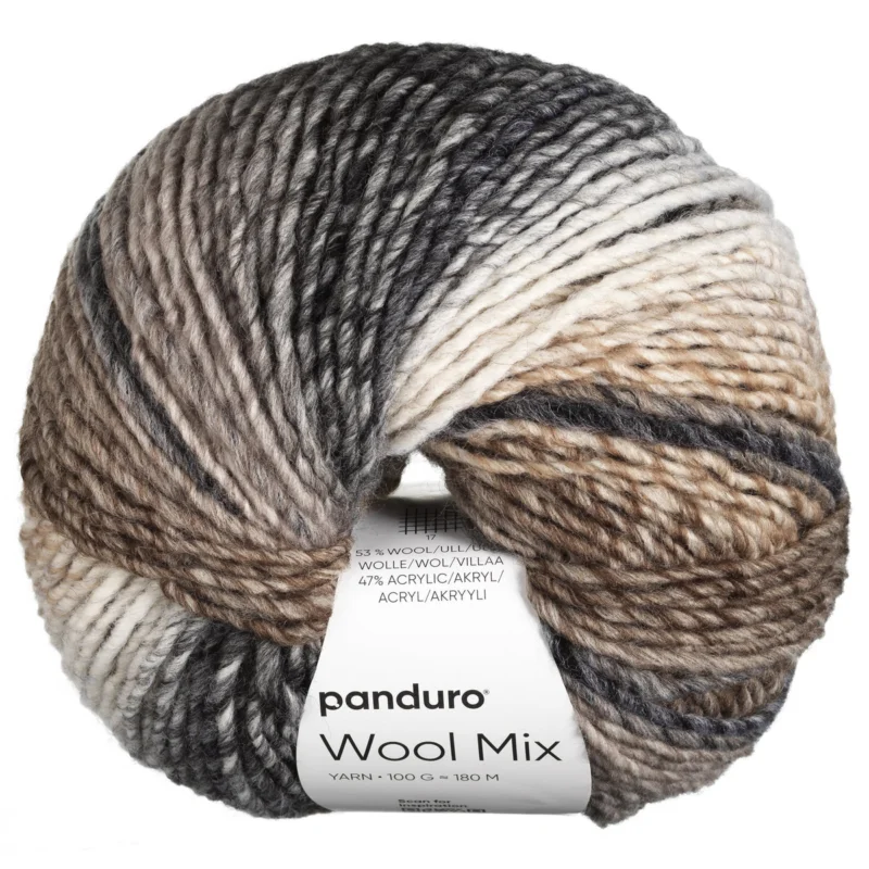 I lager Garn Wool Mix 100g grå beige