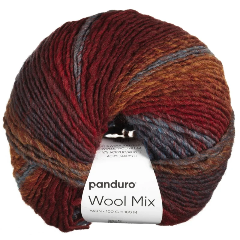Billigare Garn Wool Mix 100g blå brun