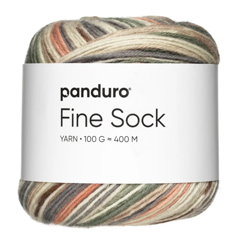 Garn Fine Sock 100g gröna & beige nyanser Beställ idag