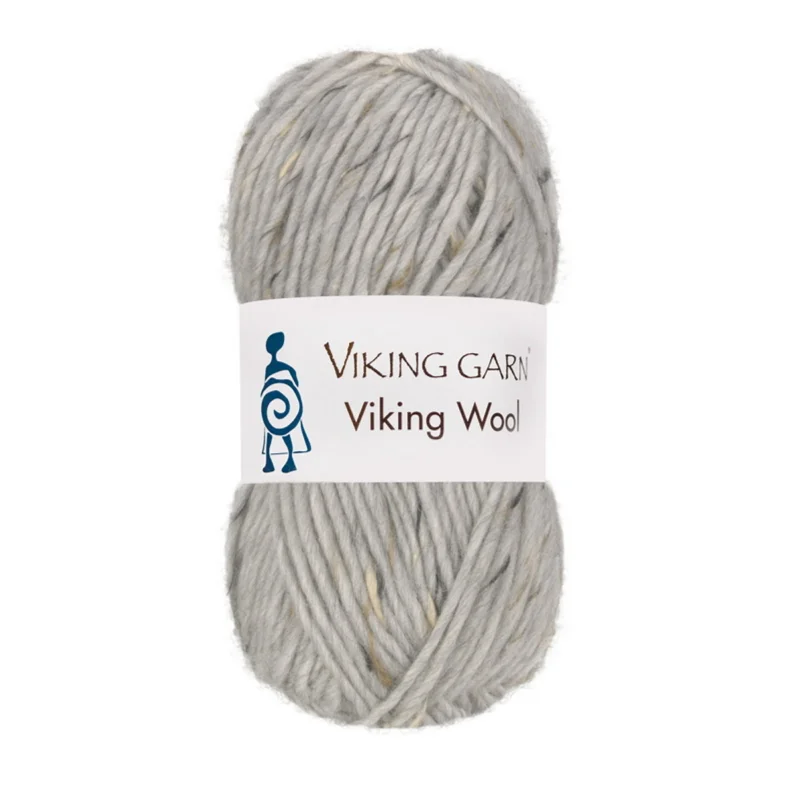 Viking Garn Wool 50g grå tweed 501 Erbjudandepris