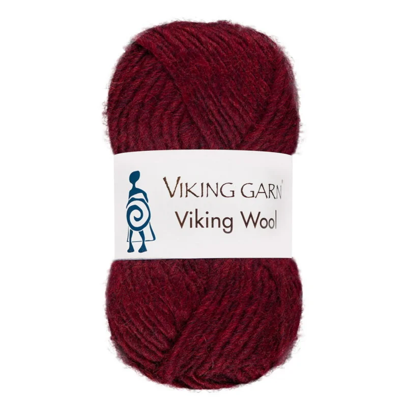 Viking Garn Wool 50g mörkröd 555 Erbjudande