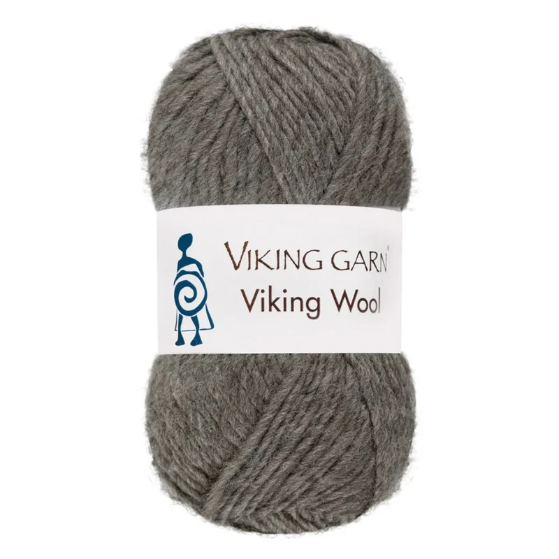 Fri frakt Viking Garn Wool 50g mörkgrå 515