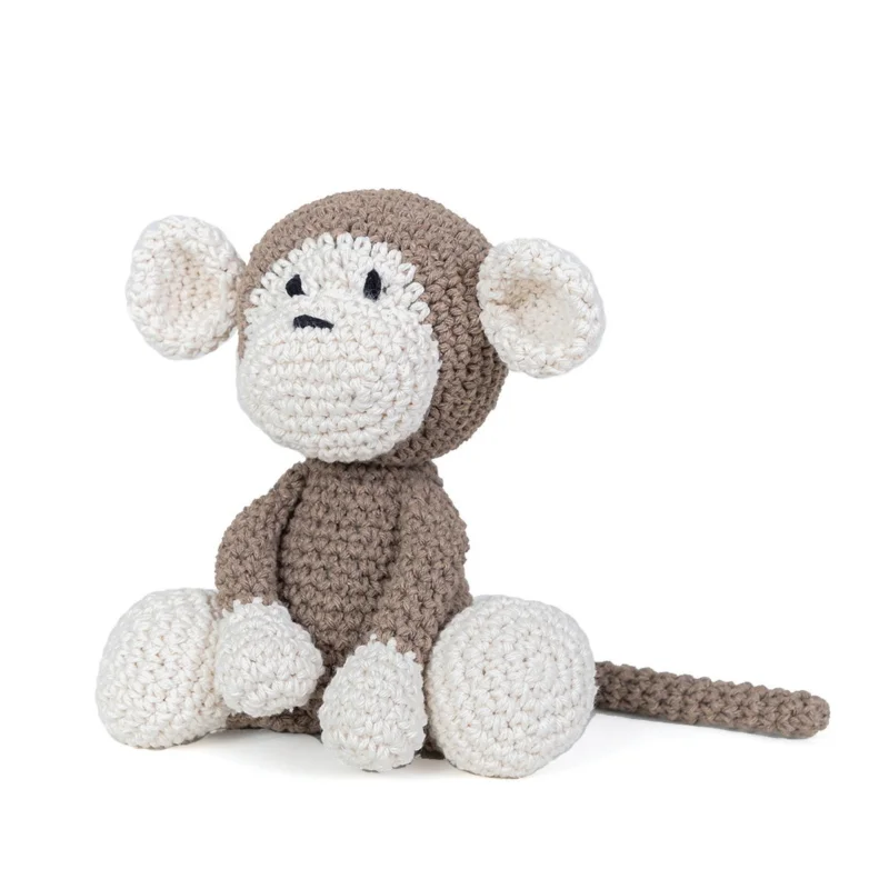 Hooked DIY-kit Monkey Mace, virka en söt amigurumi apa, längd 17 cm Begränsad tid