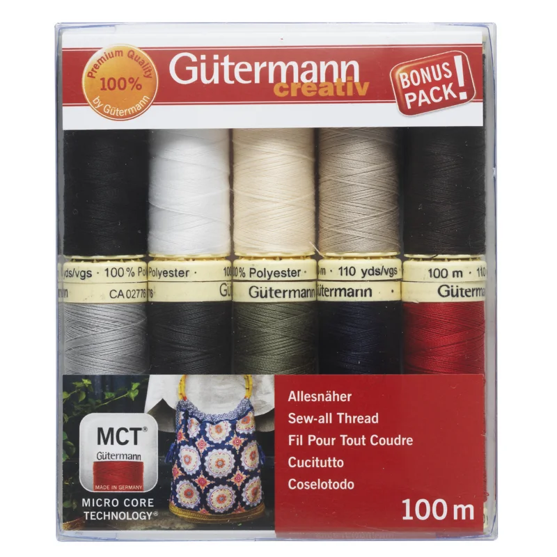 Sista chansen Gütermann sytråd 10x100 m. 100% polyester, Basic
