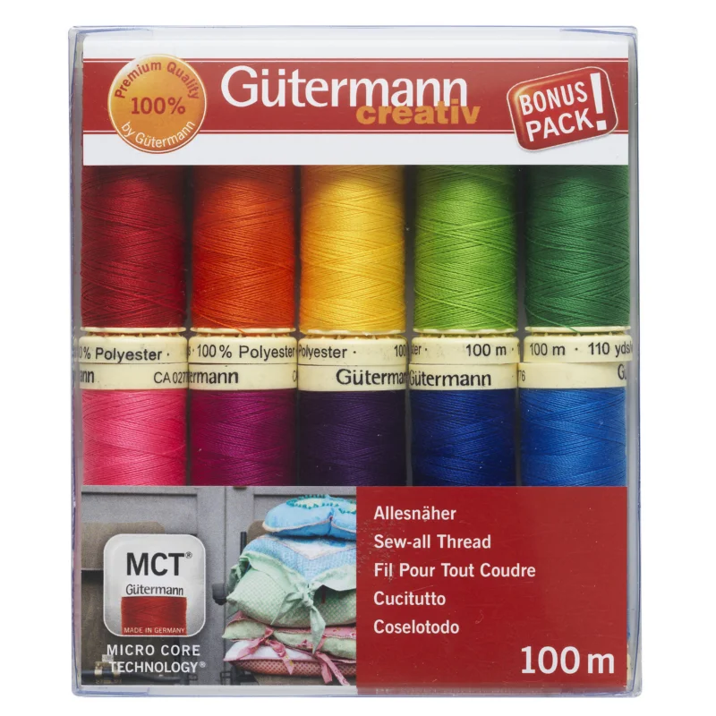 Gütermann sytråd 10x100 m. 100% polyester, Bright Begränsat erbjudande