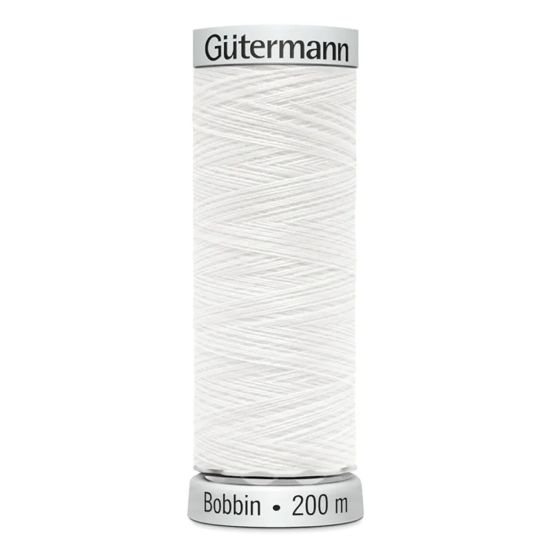 Beställ nu Gütermann bobbintråd, maskinbroderitråd 200 meter, vit 1001