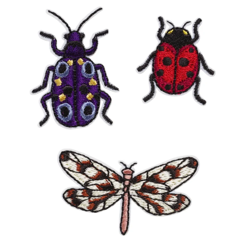 Snabb frakt Iron-on insekter lila/röd
