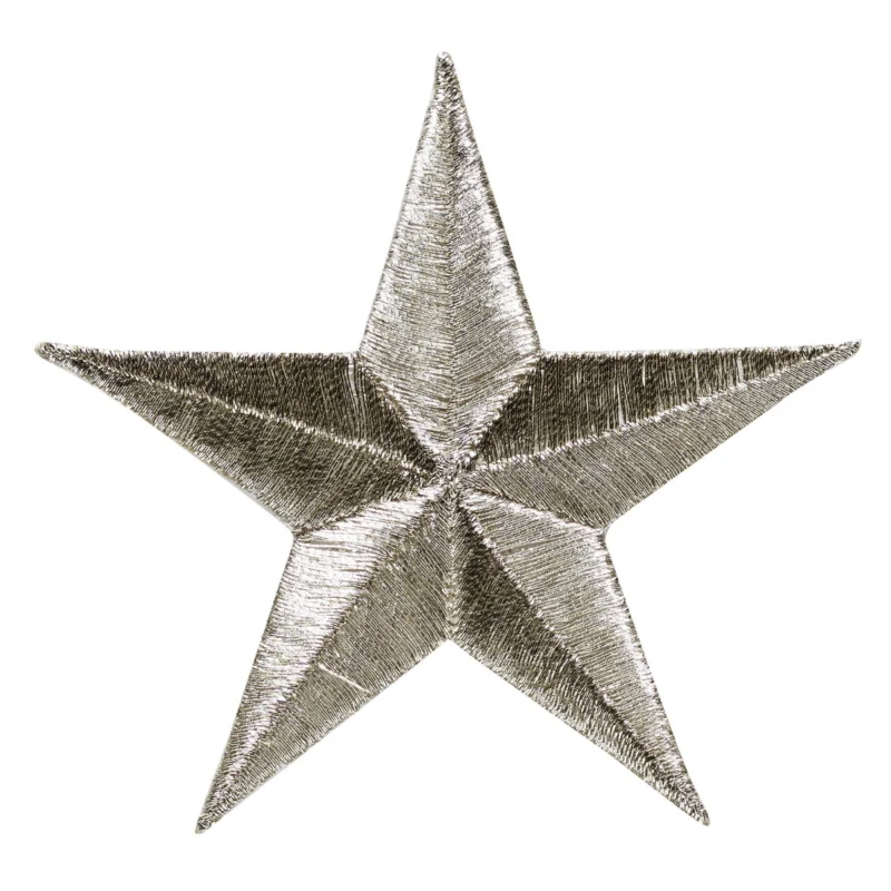 Trygg betalning Iron-on stjärna, silverfärgad 7x7 cm