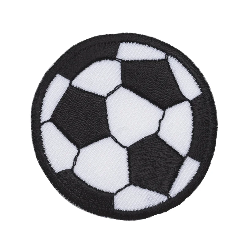 Snabb leverans Iron-on tygmärke fotboll, Ø 50 mm